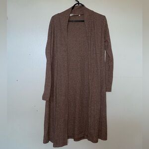 Brown Long Knit Cardigan
